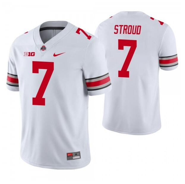 Men's Ohio State Buckeyes #7 C.J. Stroud White Vapor Limited Stitched Jersey Men's Ohio State Buckeyes #7 C.J. Stroud White Vapor Limited Stitched Jersey